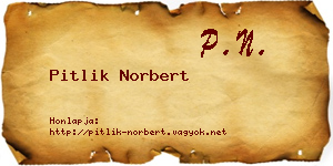 Pitlik Norbert névjegykártya