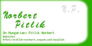 norbert pitlik business card